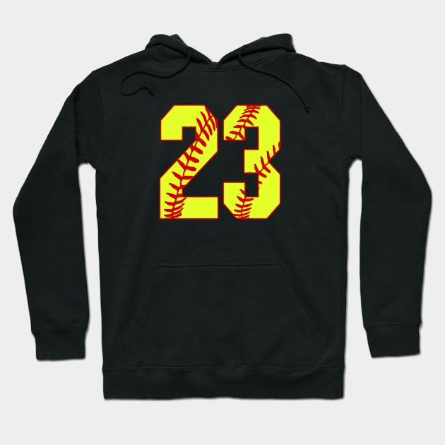 Fastpitch Softball Number 23 #23 Softball Shirt Jersey Uniform Favorite Player Biggest Fan Hoodie by TeeCreations